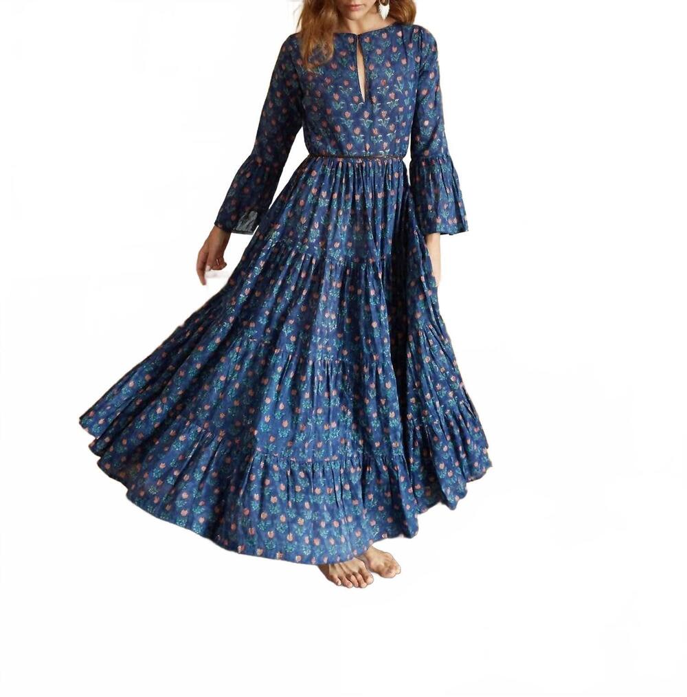 NEW THE FOX AND THE MERMAID block printed dress in zahava